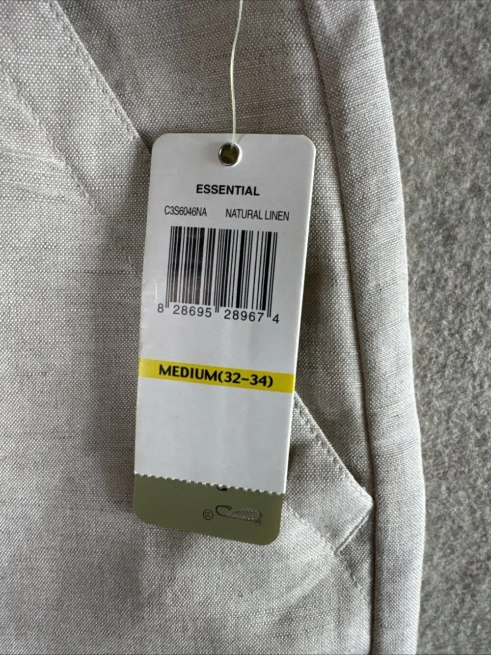NWT Cubavera Linen Rayon Pants Mens M Natural Beige Drawstring Resort Summer